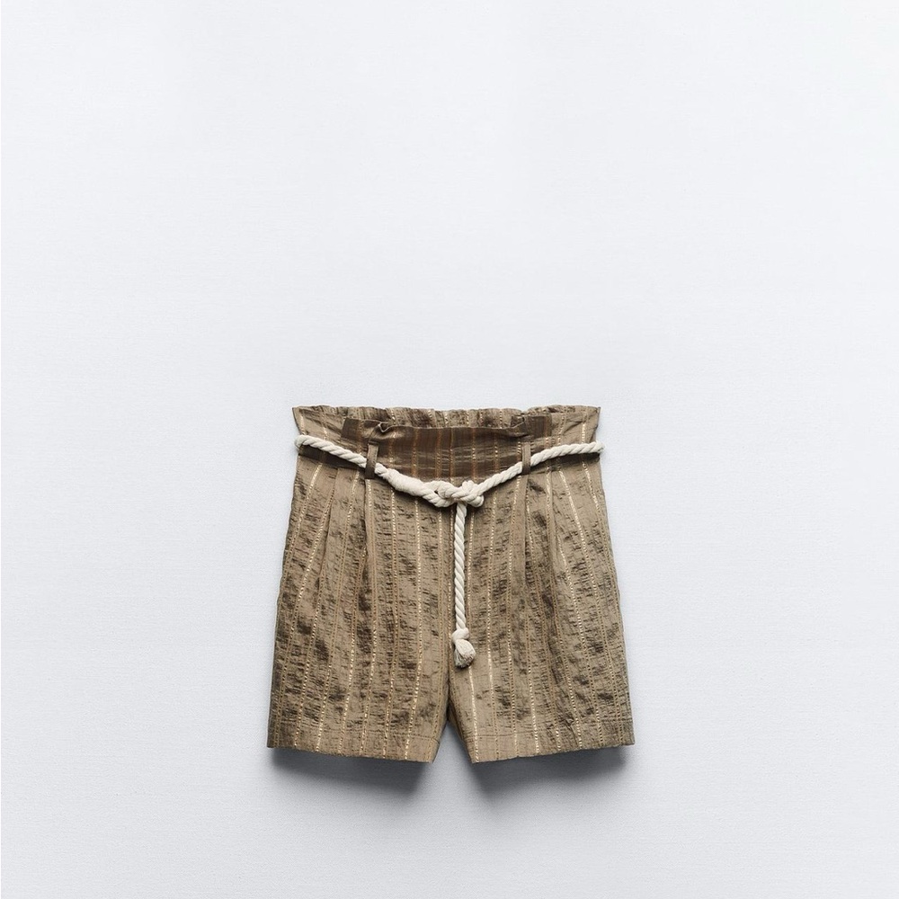 Zara High Waist Women Shorts - Tan